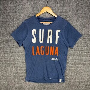 Aeropostale Mens Surf Laguna Graphic T-Shirt Blue Heather Medium Short Sleeve